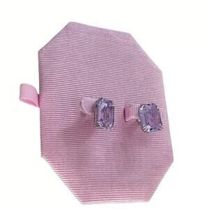 Swarovski Millenia Stud Earrings, Octagon Cut, Purple, Rhodium Plated